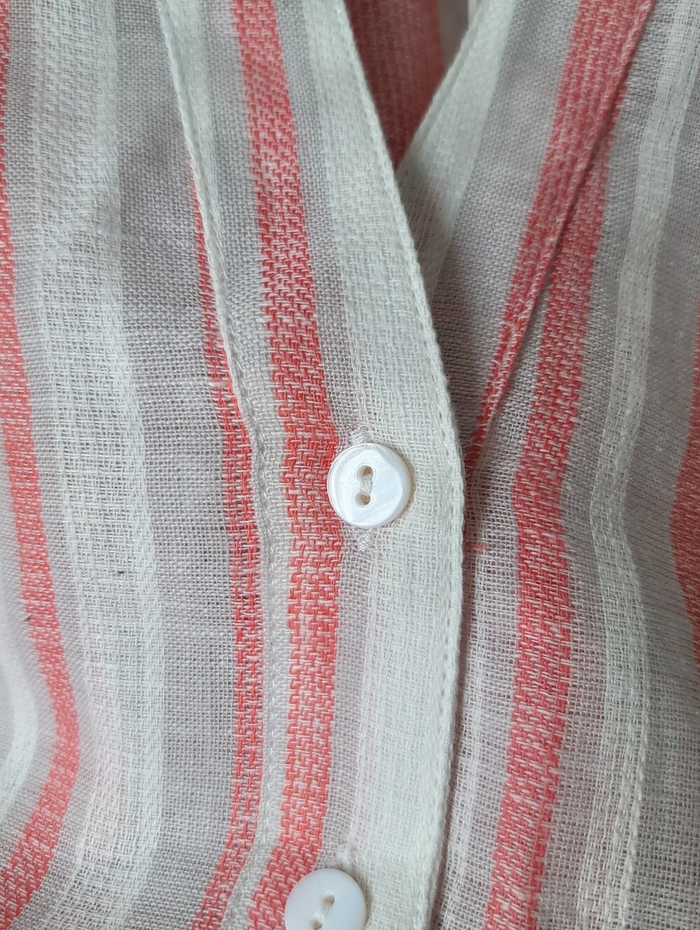 Kivari Hailee Striped Linen Cotton Blend Boho Coastal Blouse Size 12 NWT - Picture 4 of 13